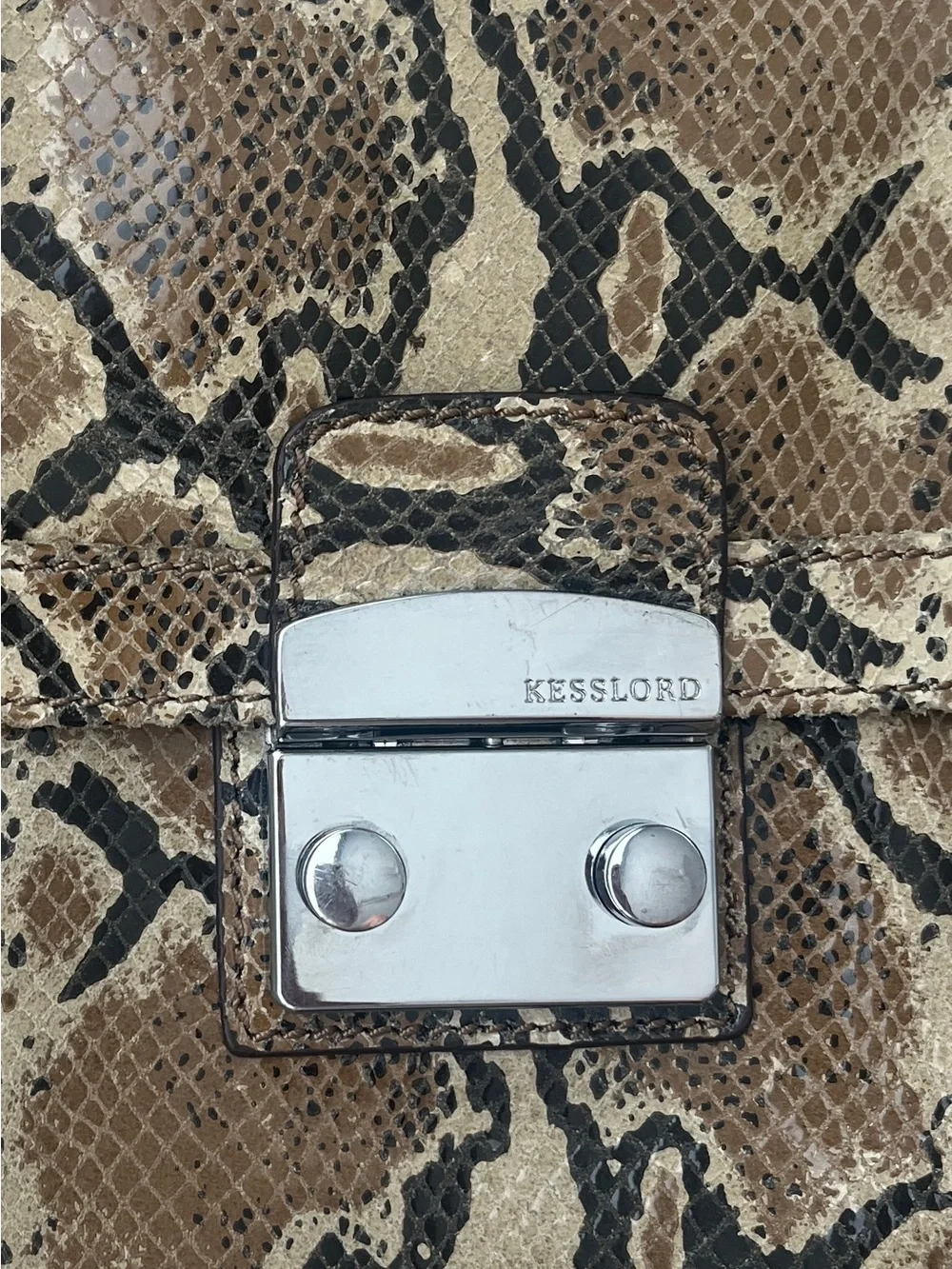 VTG Kesslord Y2K Python Embossed Baguette Shoulder Bag